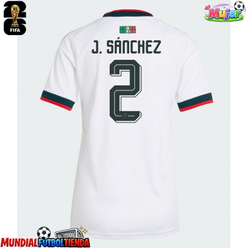 Camiseta México Jorge Sanchez #2 Segunda Equipación Replica Mundial 2026 para mujer mangas cortas